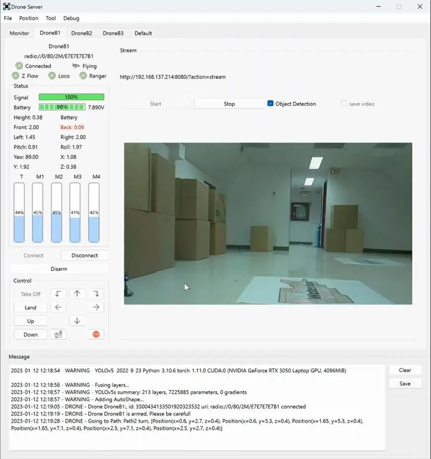 Smart Home Flying Camera Program UI
