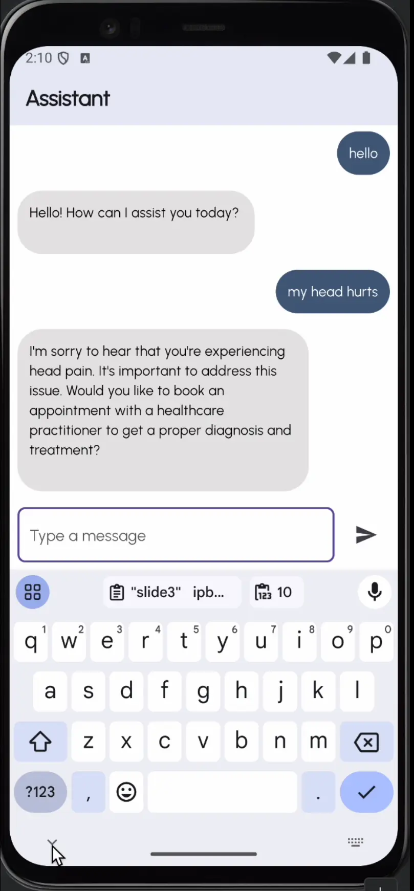 Health Navigator Chat Page